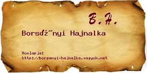 Borsányi Hajnalka névjegykártya