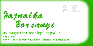 hajnalka borsanyi business card