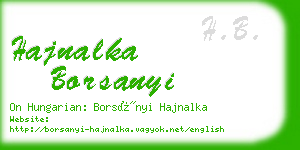 hajnalka borsanyi business card